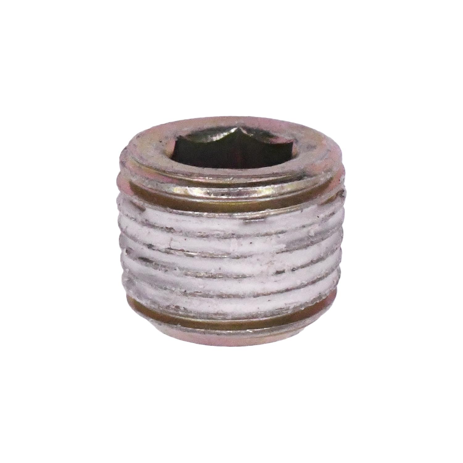 25 pcs/pk- 8mm 1/8-28 Japanese Pipe Plug, Head Style Socket Head, Finish Yellow Zinc Chromate