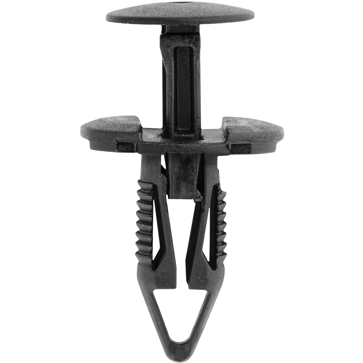 25 pcs/pk- 9mm Jeep Bumper Pillar and Door Moulding Retainer, Head Diameter 20mm, Rivet Length 22mm, Material Nylon, Color Black, Type Push-Type Retainer