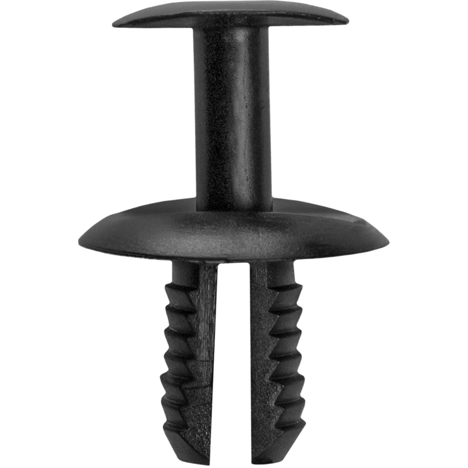 25 pcs/pk- 8.5mm Benz Interior Trim Panel Retainer, Head Diameter 20mm, Rivet Length 14mm, Material Nylon, Color Black, Type Push-Type Retainer