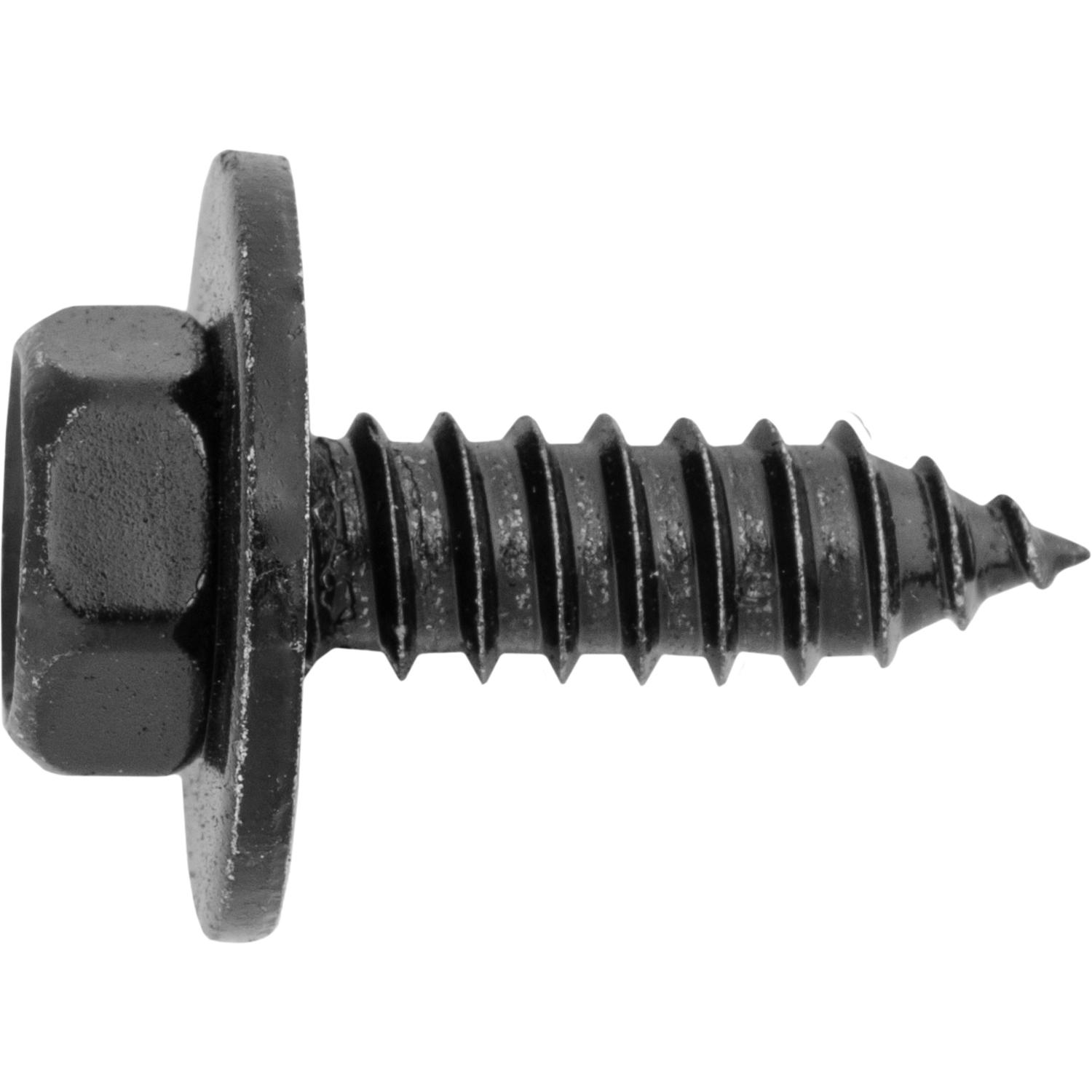 25 pcs/pk- M6.3-1.81 x 20mm Hex Sems Tapping Screw, Finish Black E-Coat