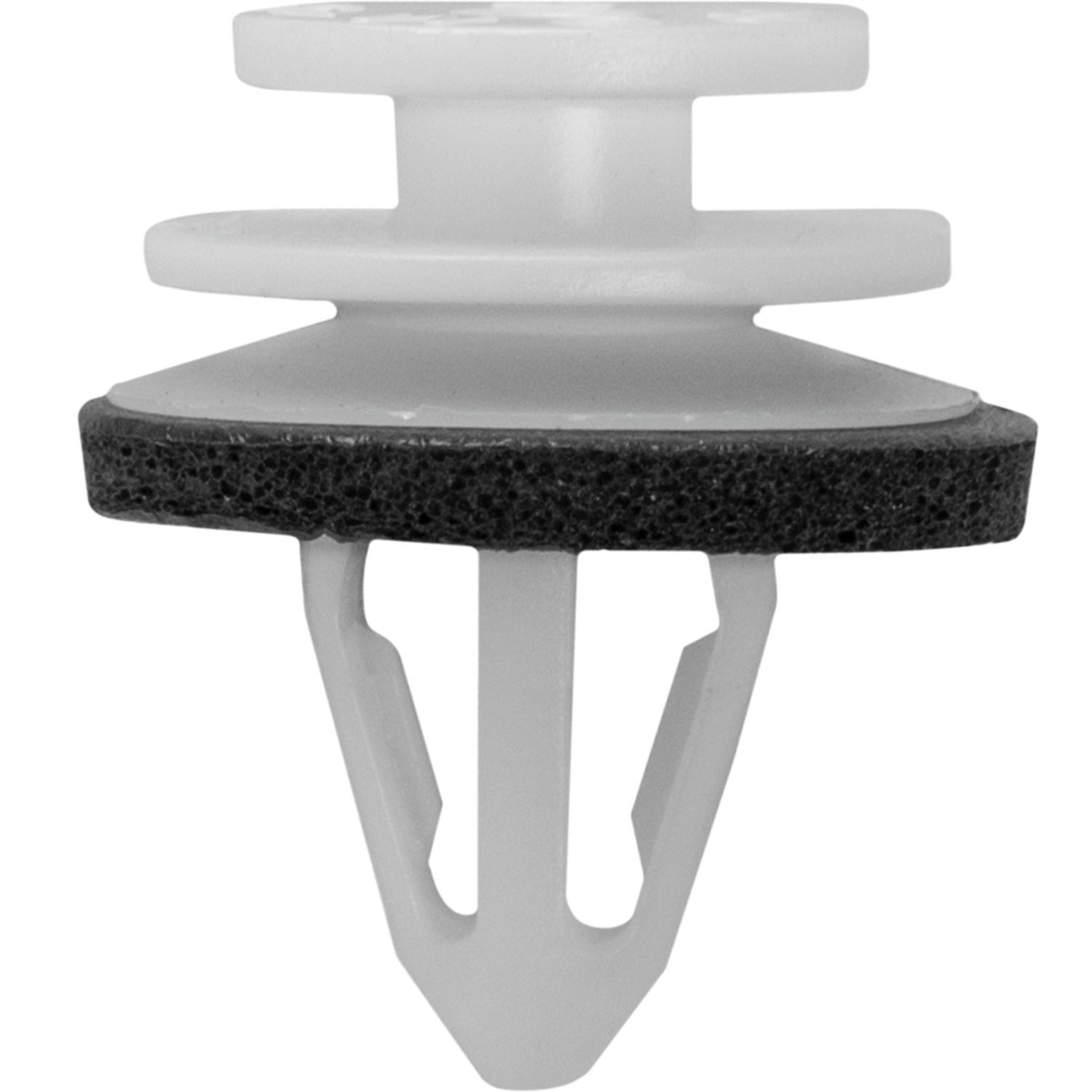 25 pcs/pk- Trunk and Liftgate Trim Retainer, Overall Height 22mm, Rivet Length 15mm, Material Nylon, Color White