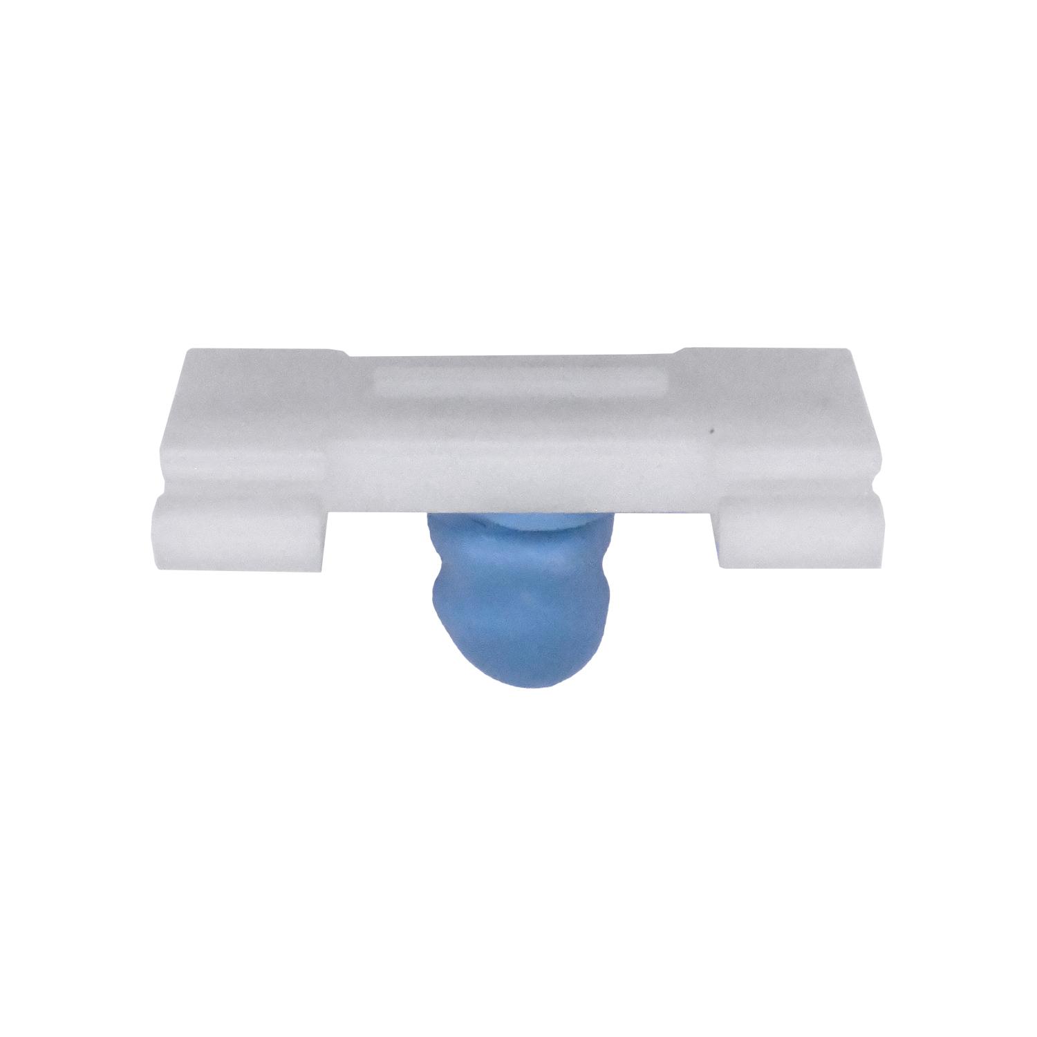 15 pcs/pk- 35mm Rocker Moulding Clip w/ Rubber Boot, Width 23.5MM, Rivet Length 9mm, Material Nylon, Color White