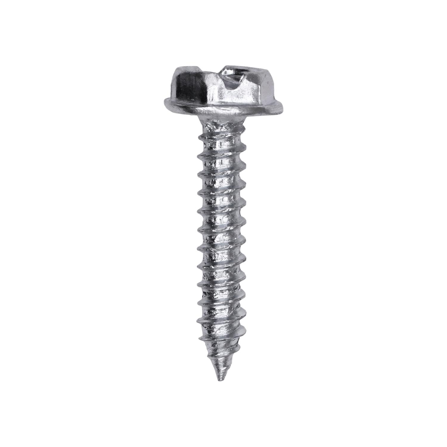 100 pcs/pk- Slotted Hex Wshr Head Tapping Screw, Zinc Finish - #6 x 3/4