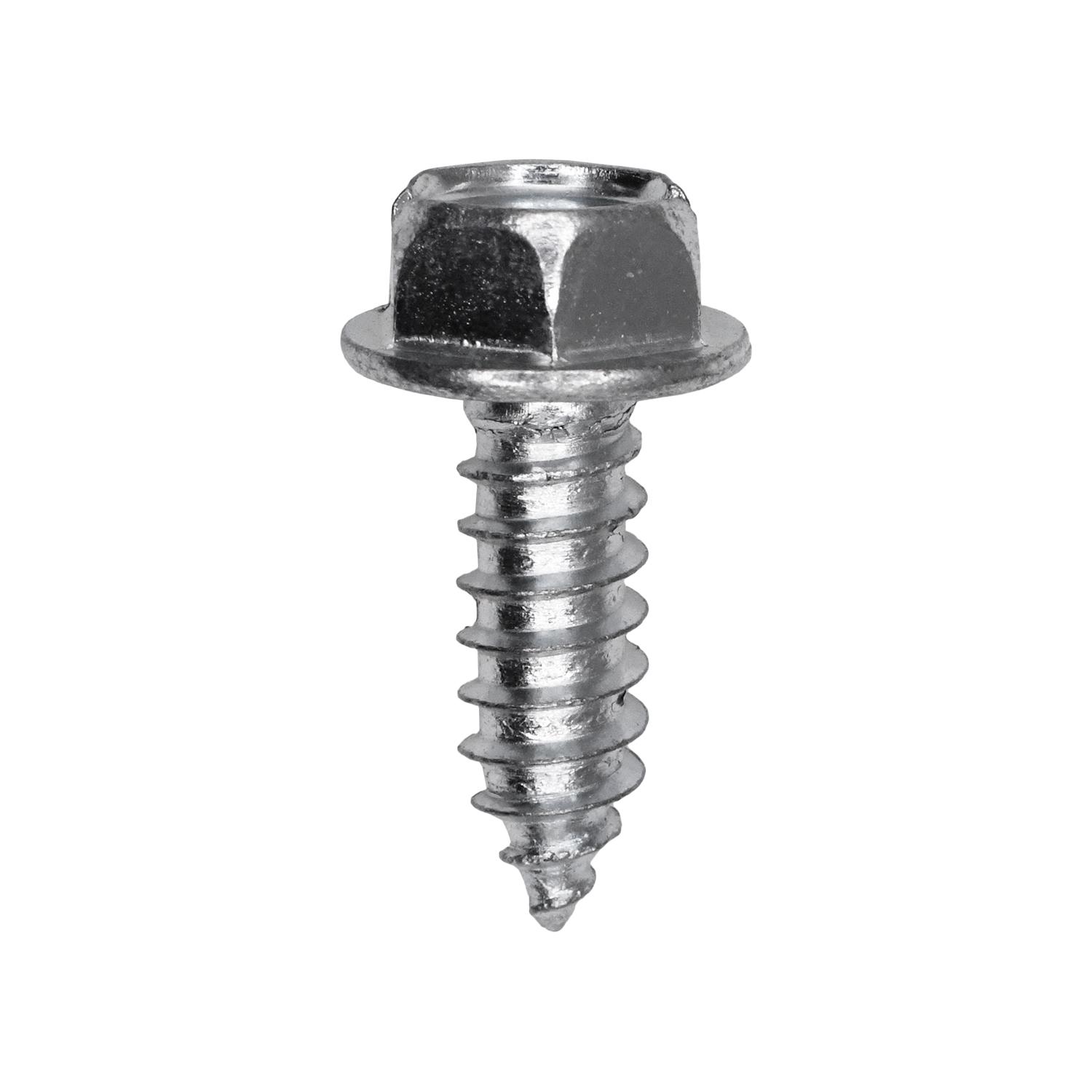 100 pcs/pk- Slotted Hex Wshr Head Tapping Screw, Zinc Finish - #14 x 3/4