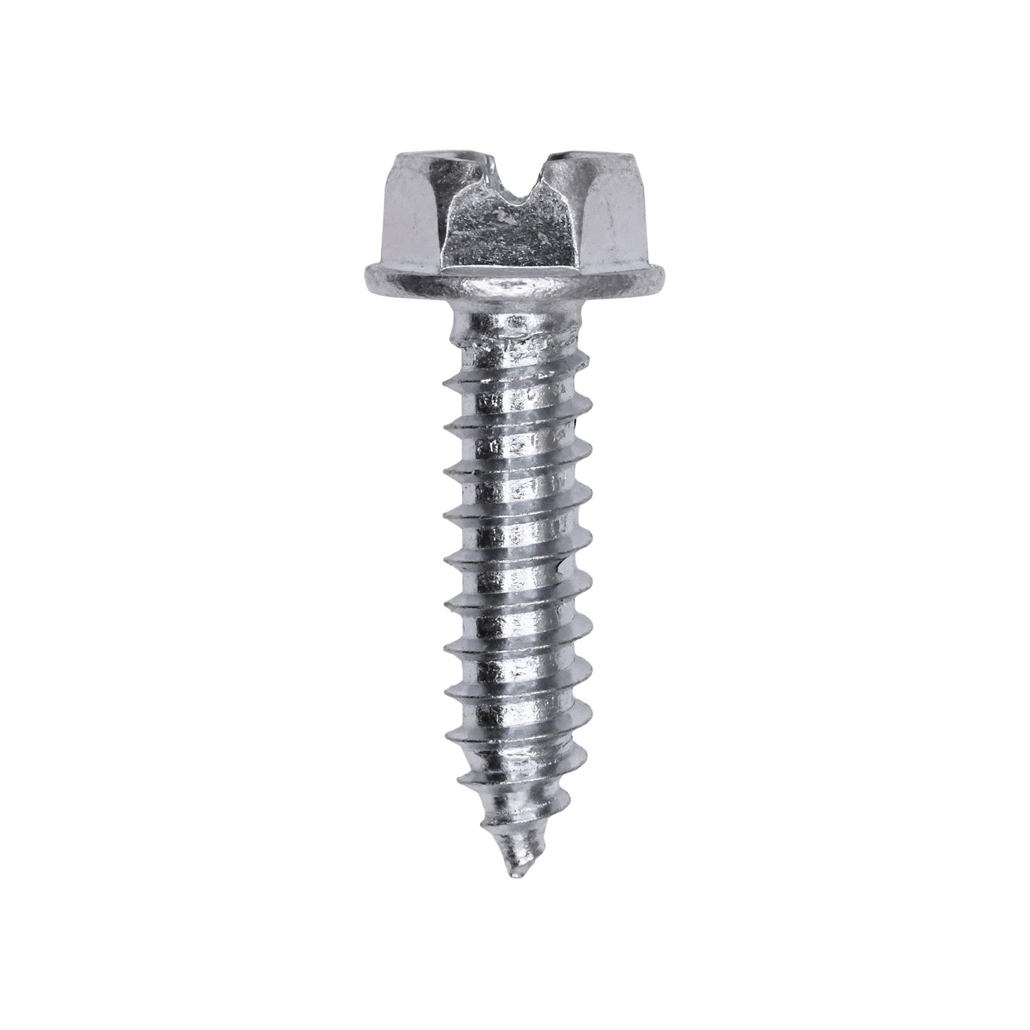 100 pcs/pk- Slotted Hex Wshr Head Tapping Screw, Zinc Finish - #14 x 1