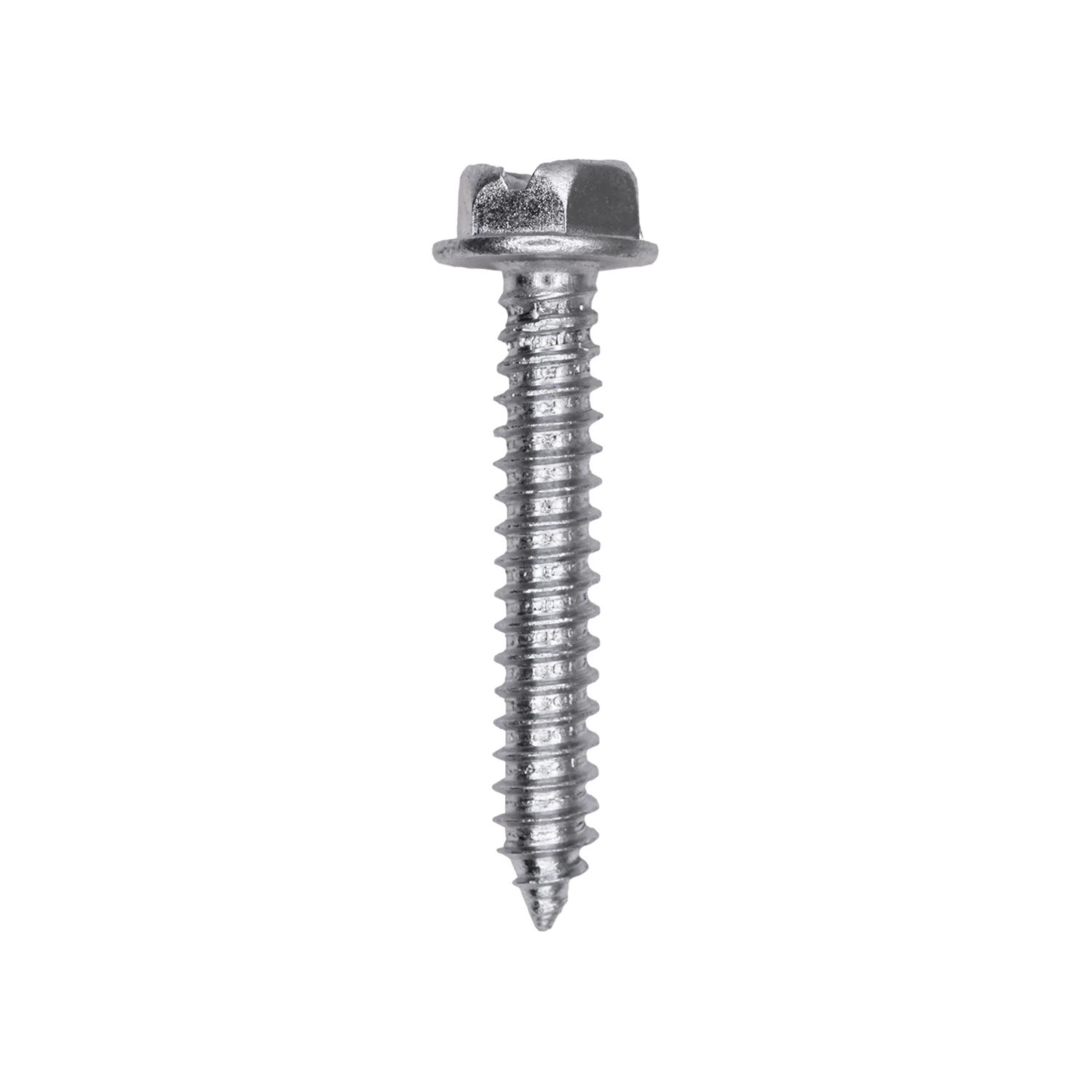 100 pcs/pk- Slotted Hex Wshr Head Tapping Screw, Zinc Finish - #14 x 1-1/2