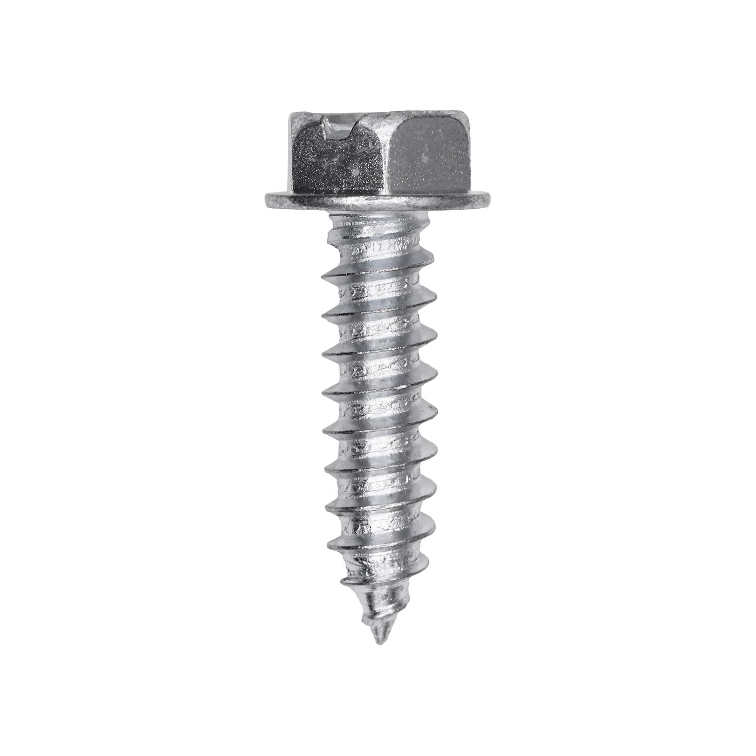 100 pcs/pk- Slotted Hex Wshr Head Tapping Screw, Zinc Finish - 5/16 x 1-1/4