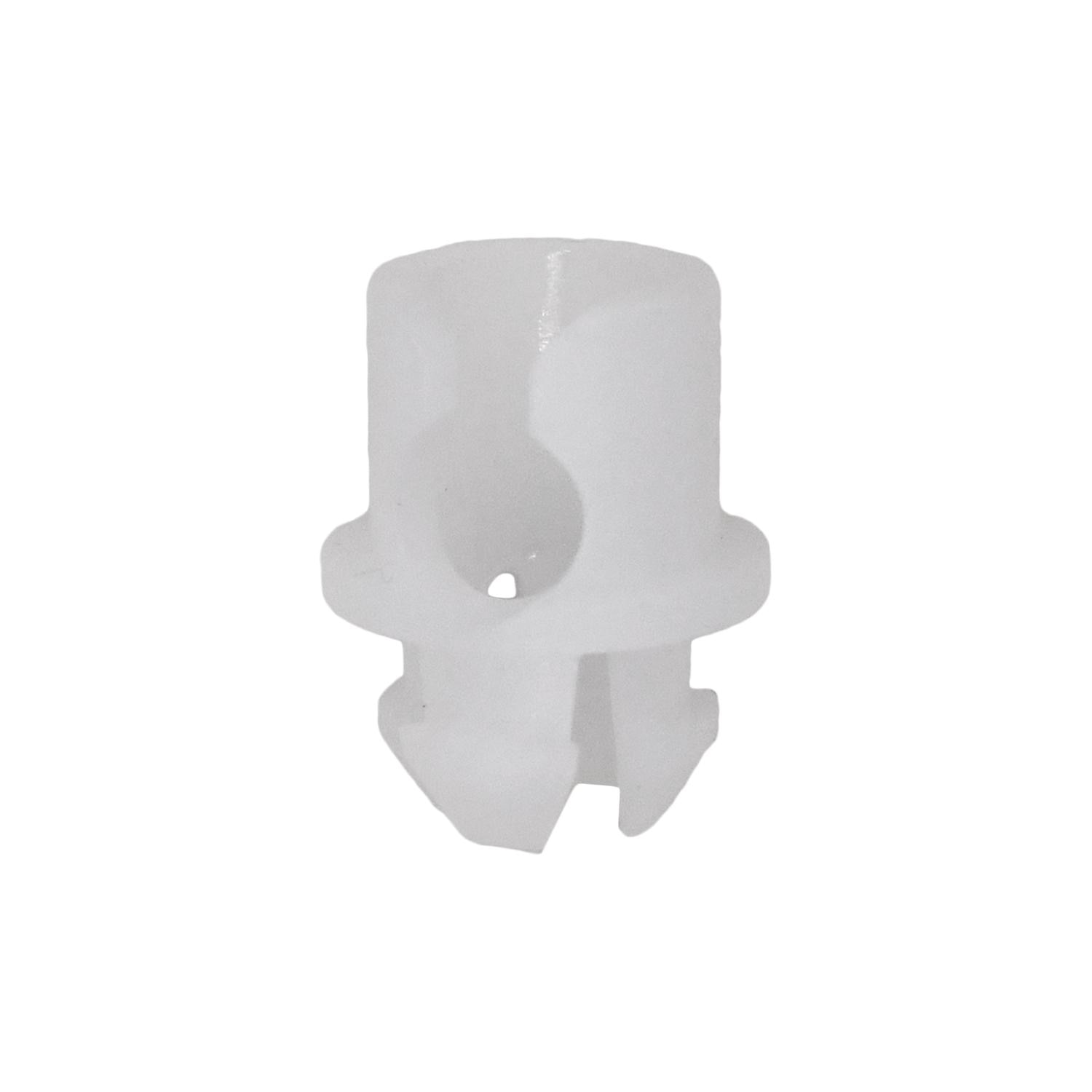 25 pcs/pk- 7mm Door Lock Rod Clip, Overall Length 11mm, Panel Range 2mm, Fits Hole Size 6mm, Material Nylon, Color White