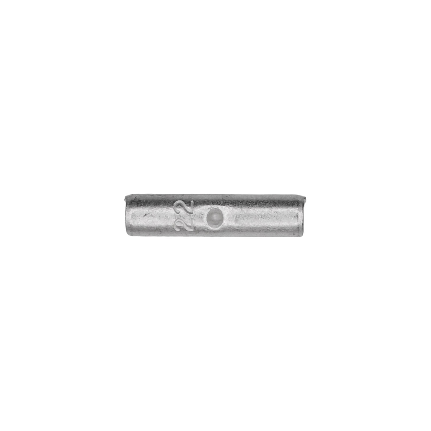 100 pcs/pk- Non-Insulating Butt Connector 22-18 Gauge, Wire Gauge 22 to 18