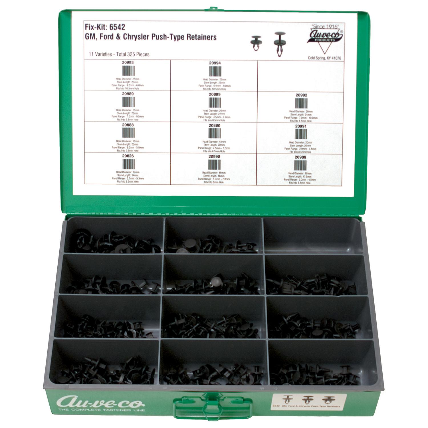 1 pcs/pk- Push-Type Retainer Assortment, Type 6500 Series Large Drawer FIX-KITS