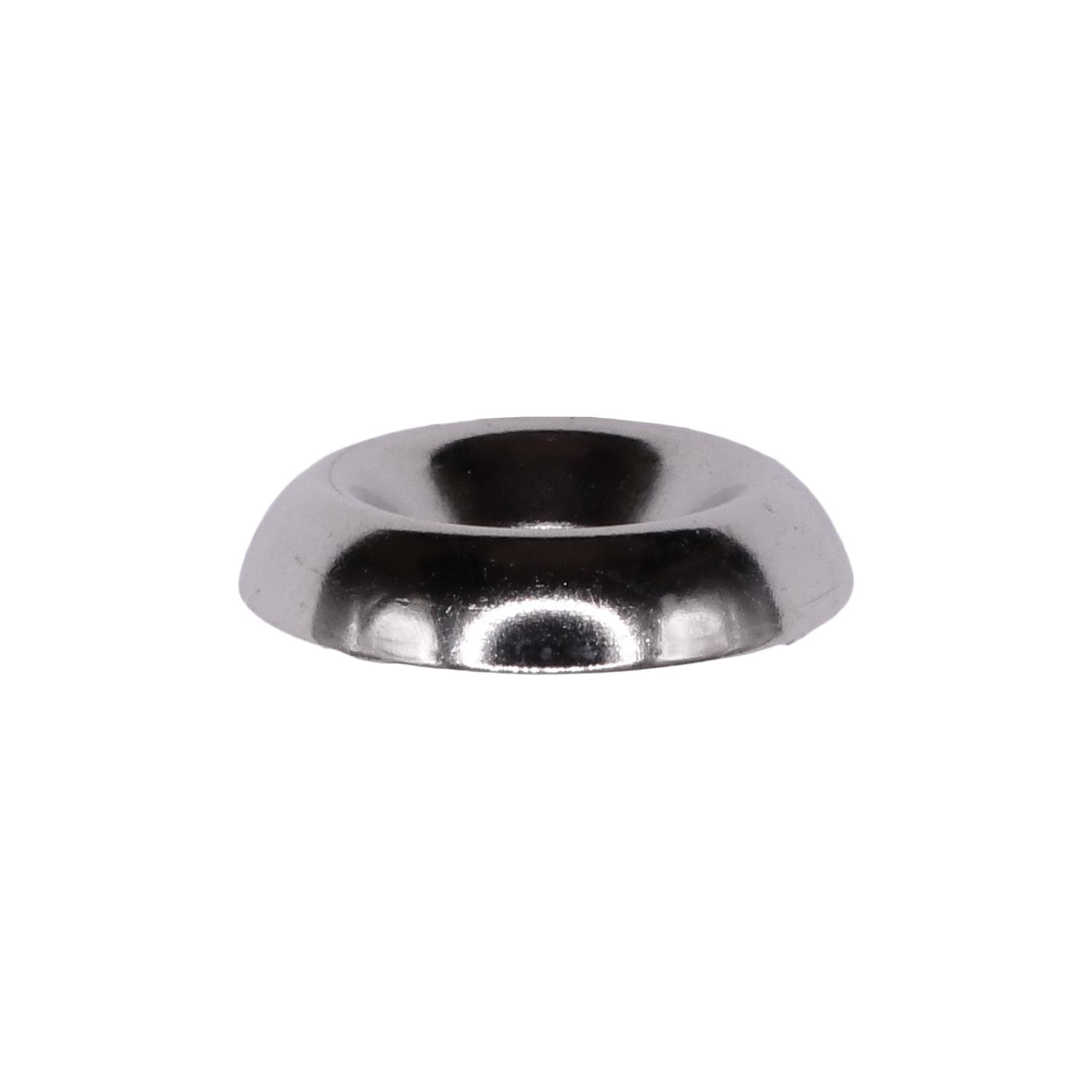 144 pcs/pk- #8 Countersunk Brass Finishing Washer Nickel