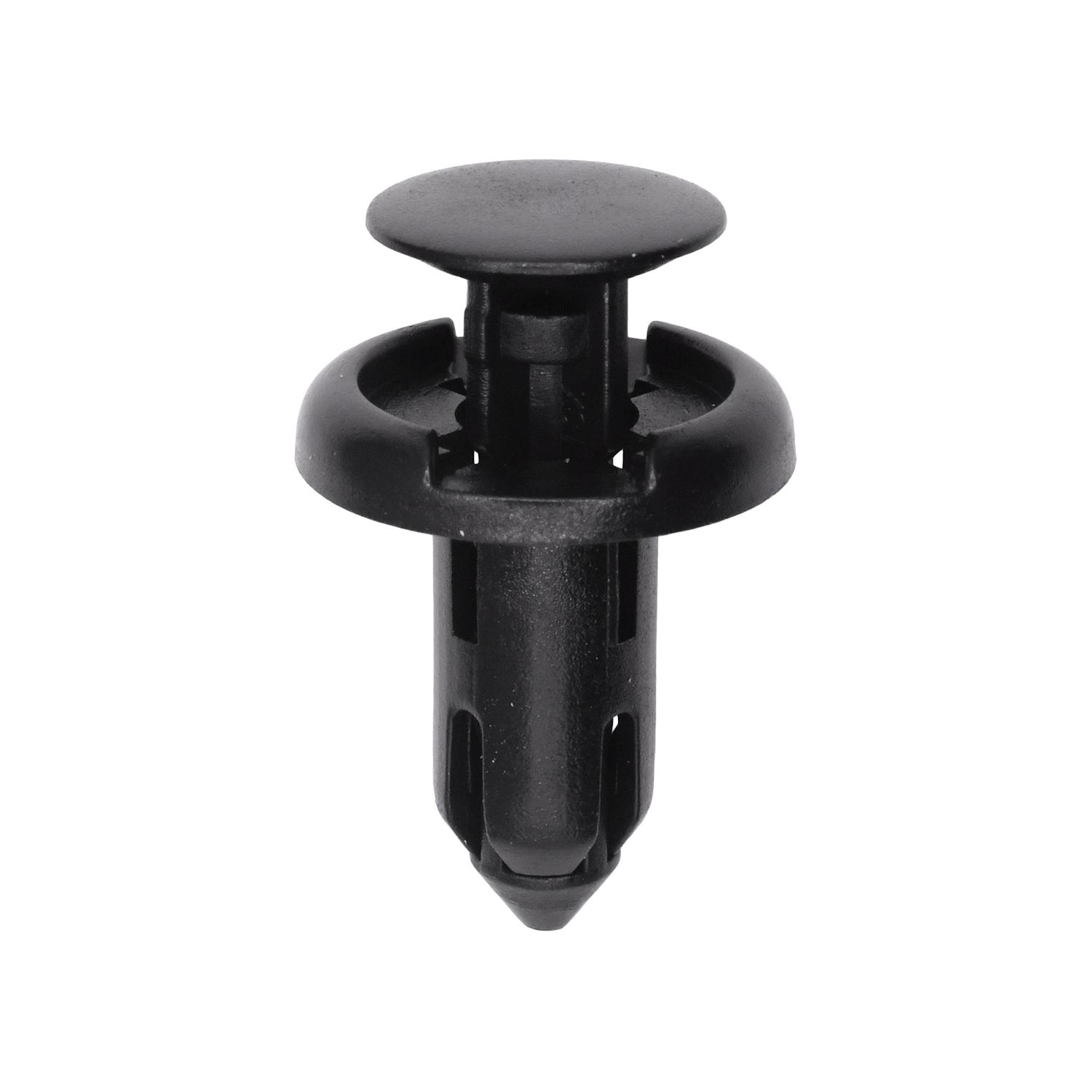 3 pcs/pk- Auveco Pak , Push-Type Retainer 18mm Head Diameter, Rivet Length 15mm, Material Nylon, Color Black