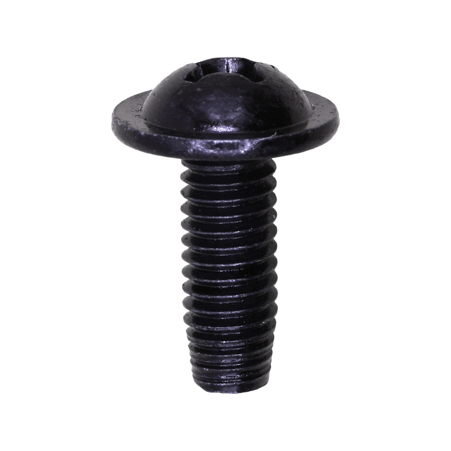 4 pcs/pk- M6-1.0 License Plate Screw, Thread Type Cutting, Head Style Phillips Truss, Finish Black Zinc
